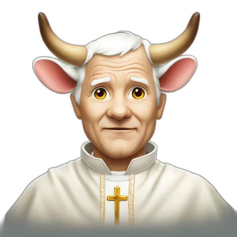 John Paul II in a cow suit emoji