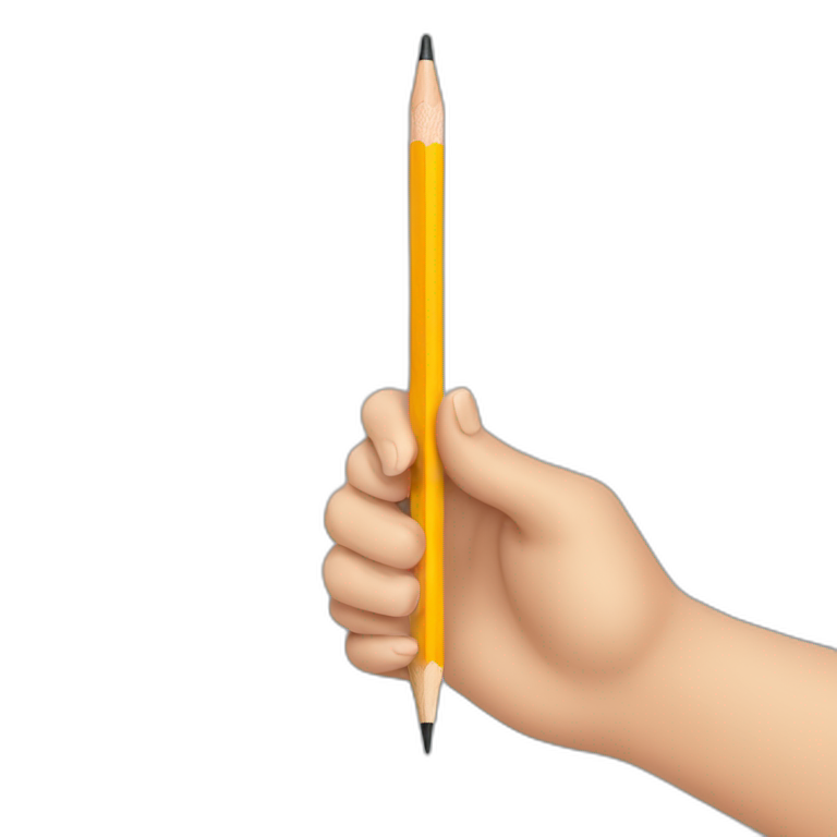 hand holding pencil emoji