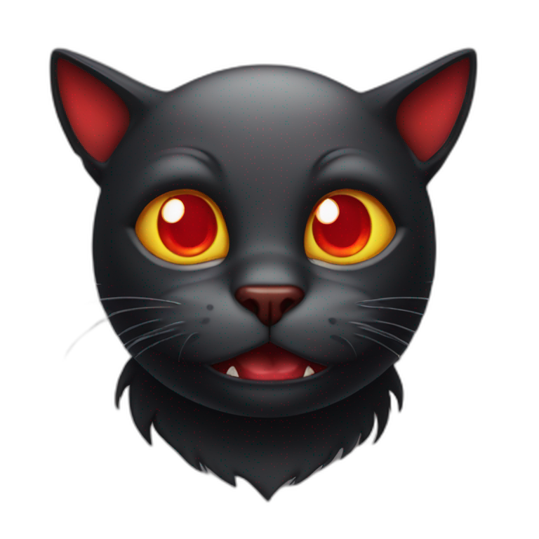 devil kitty with red eyes emoji