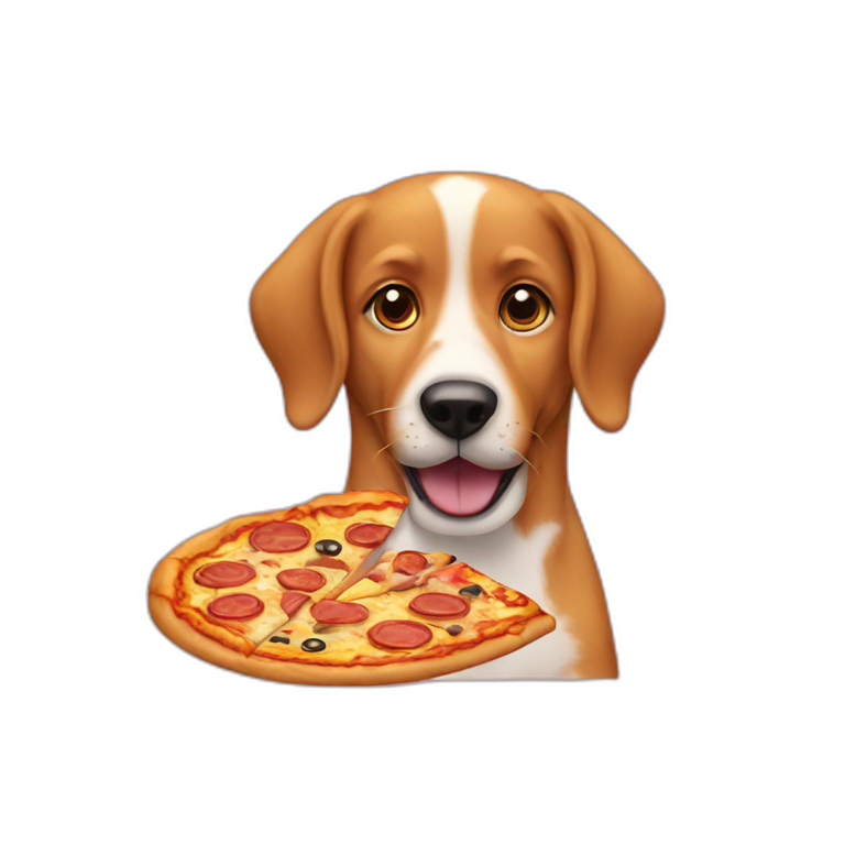 Dog eating pizza emoji