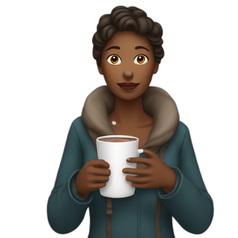 woman drinking hot chocolate emoji
