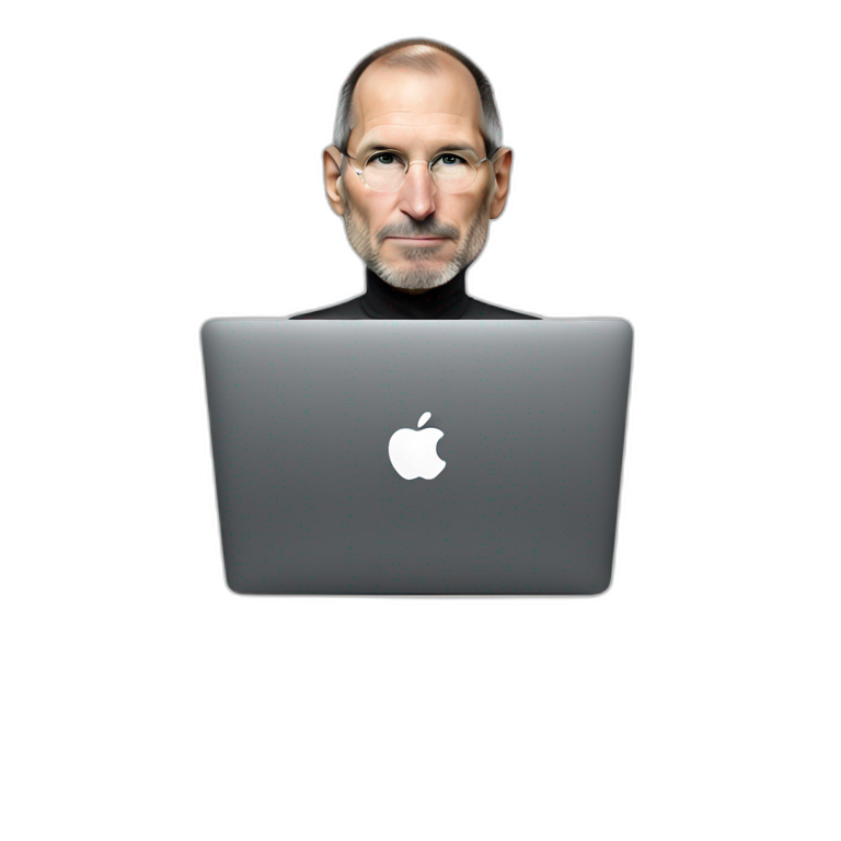 steve jobs using macbook emoji