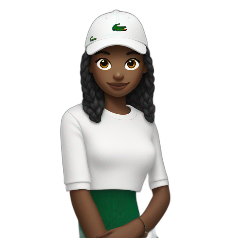 Black girl lacoste beanie with lacoste emoji