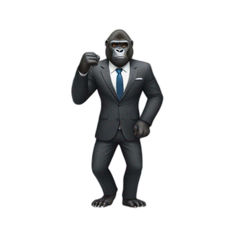 Gorilla wearing suit emoji