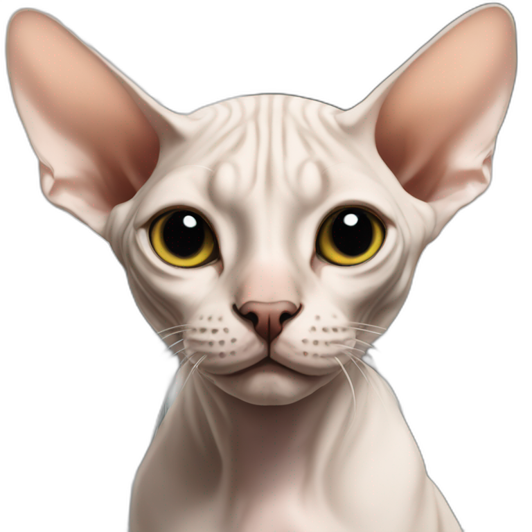 sphynx cat with black spot on the bridge of his nose emoji