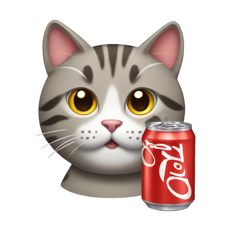 Cat with soda can emoji