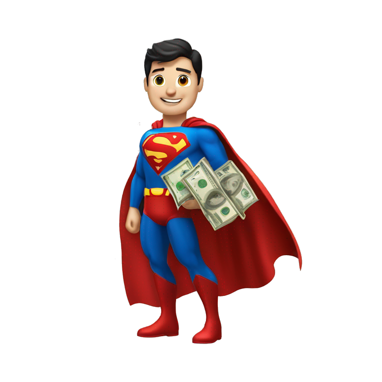 Superman with bag of money emoji