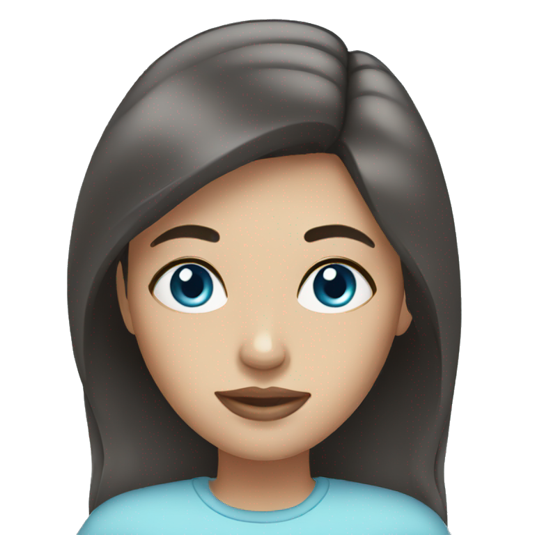 woman dark hair blue eyes emoji