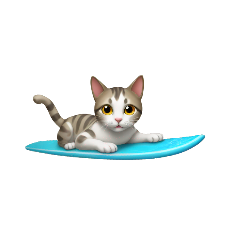 cat on surfboard emoji