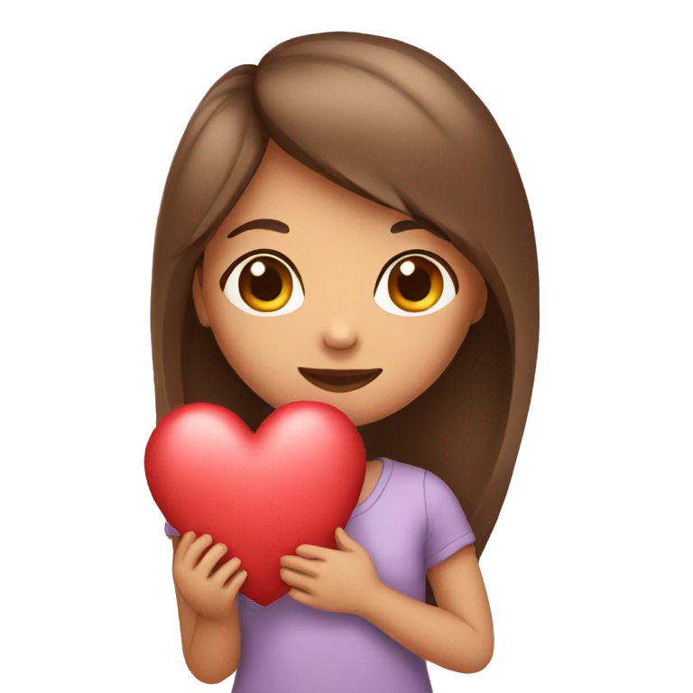 girl holding heart  emoji