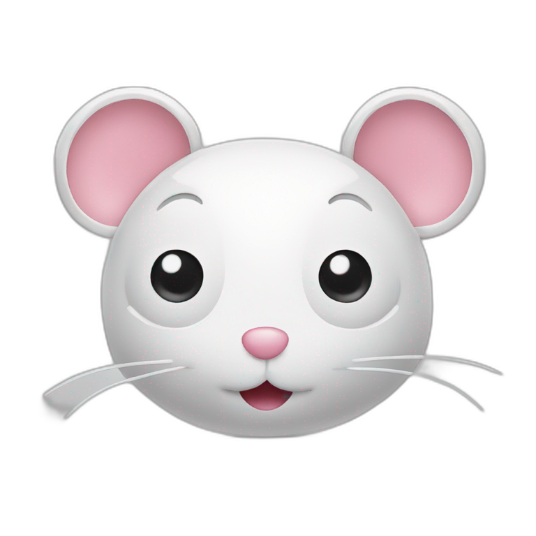 Computer mouse with eyes and smile emoji