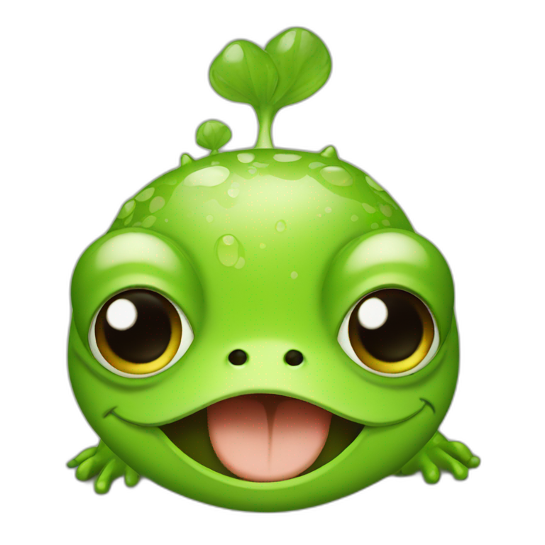 Frog with a girl face  emoji