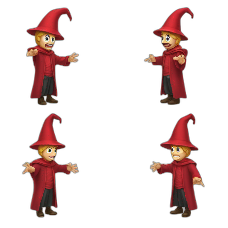 evil wizard coding genius with powerful hands and red hat emoji