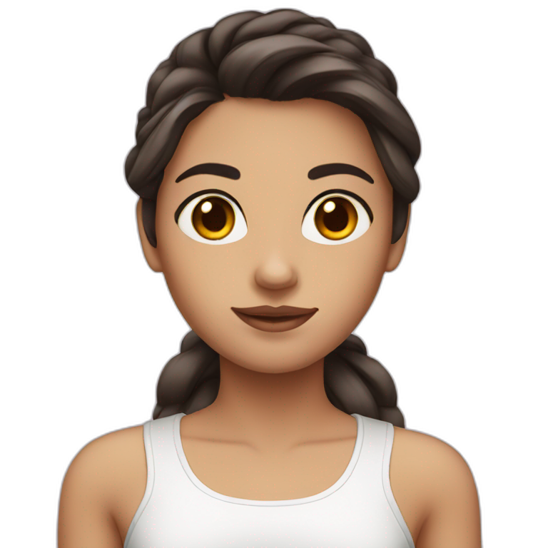 Girl with dark brown hair and eyes  emoji