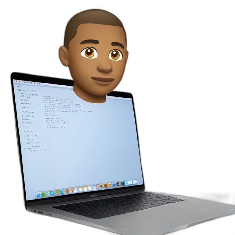 mbappe coding on a macbook emoji