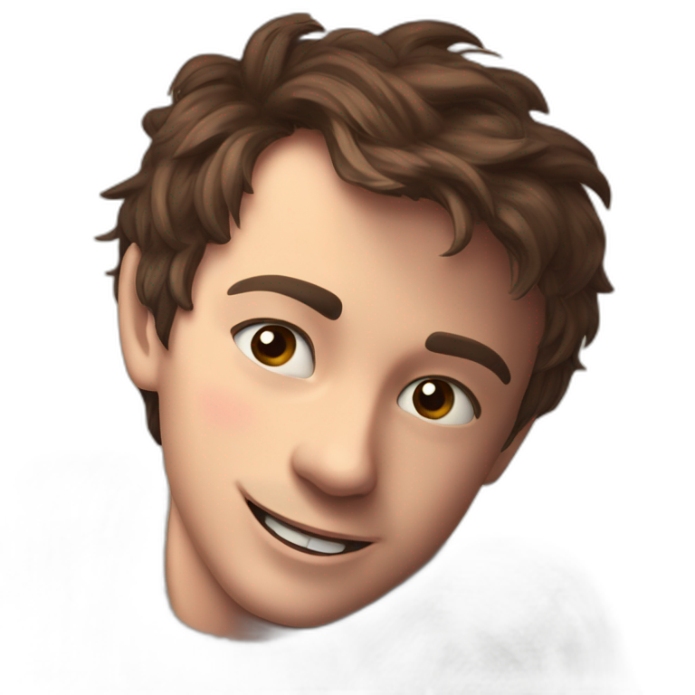 brown-haired boy's friendly portrait emoji