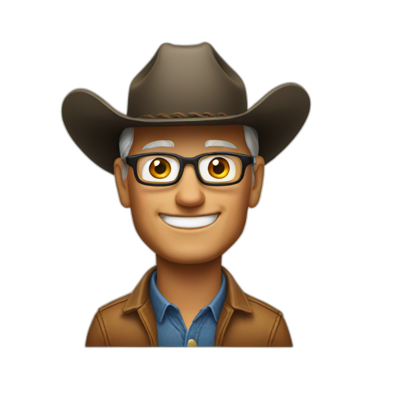 Tim Cook with a cowboy hat emoji