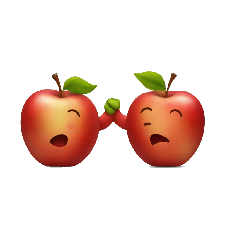 two apples holding hands emoji