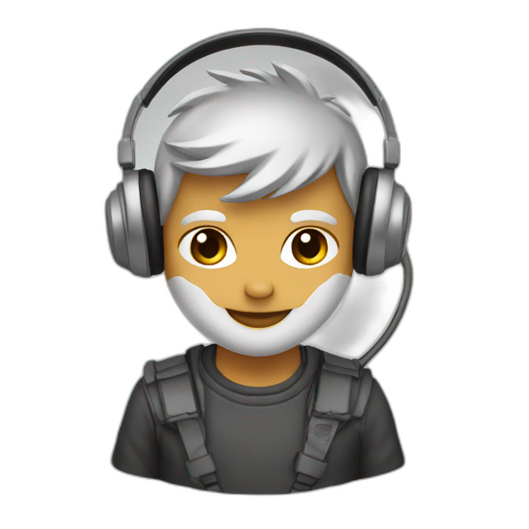 silver fox Headphones  emoji