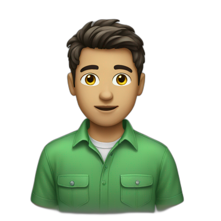 Boy-brunnette-green-shirt emoji