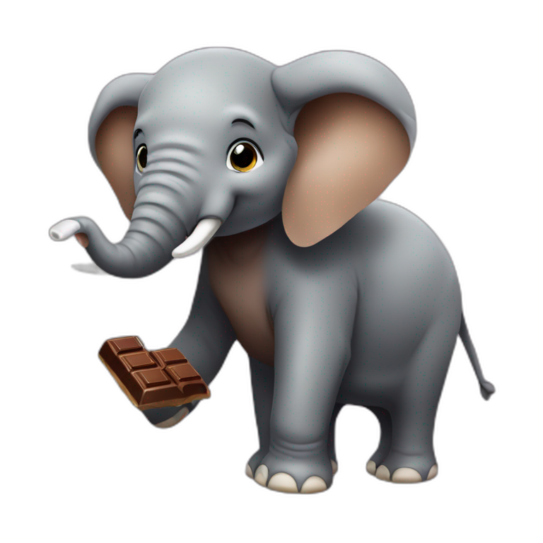 Elephant eating chocolate  emoji