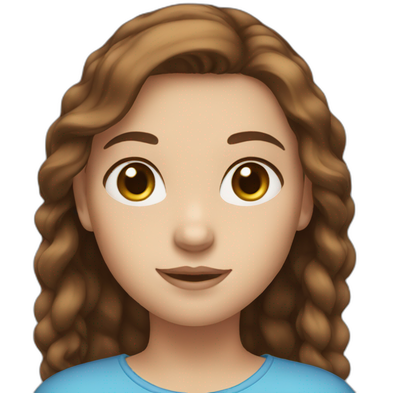 girl with brown hair blue eyes emoji