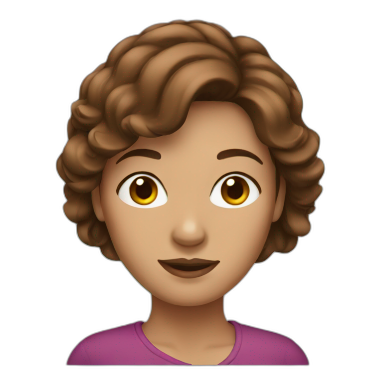 brown hair woman emoji