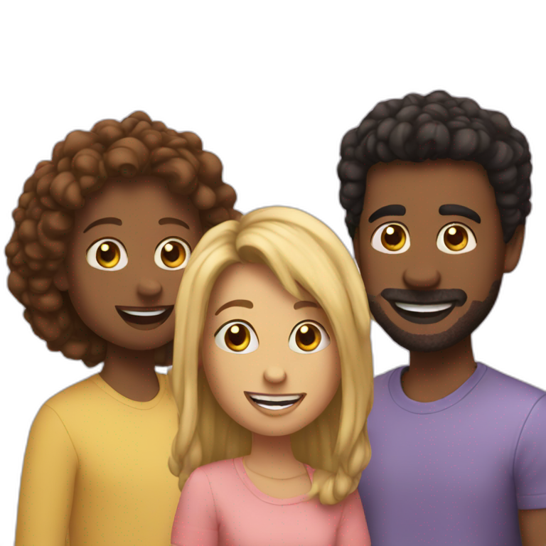 Three friends hanging out emoji