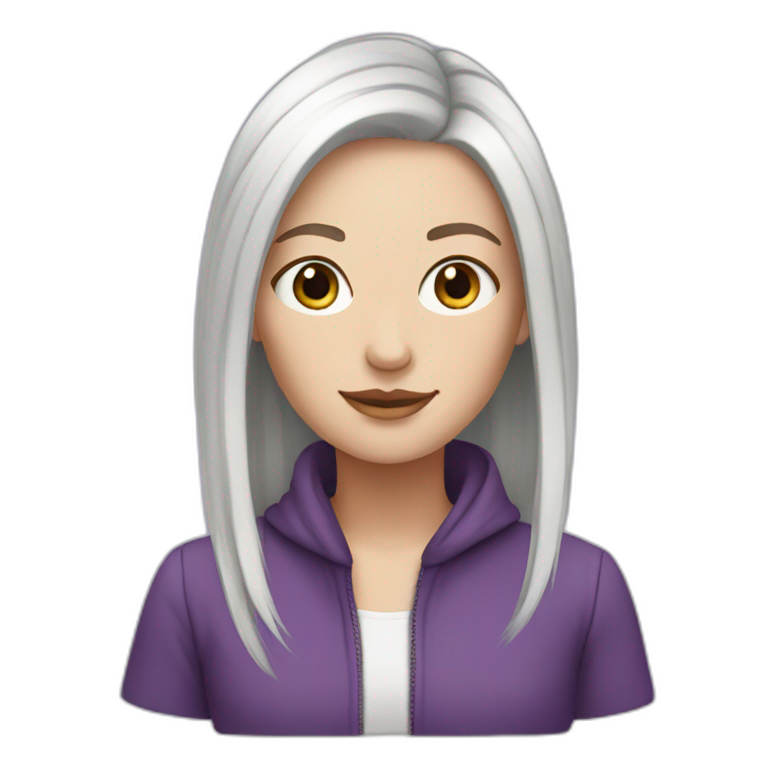 white girl with Purple hair emoji