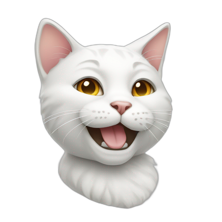Smiling Smoking White cat emoji