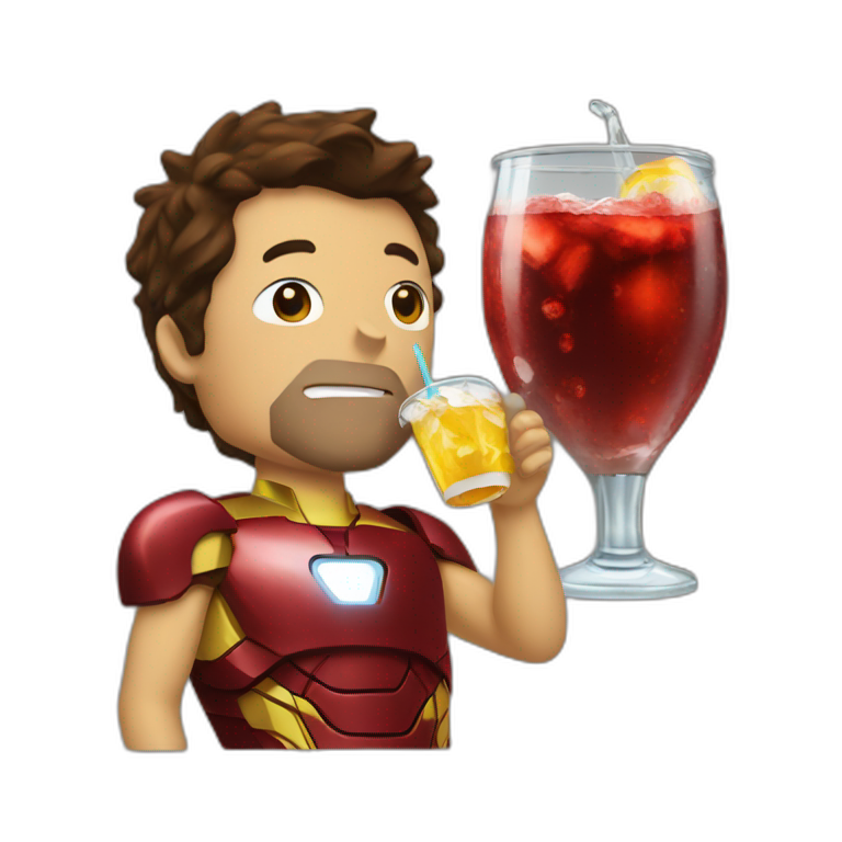ironman drinking soda emoji
