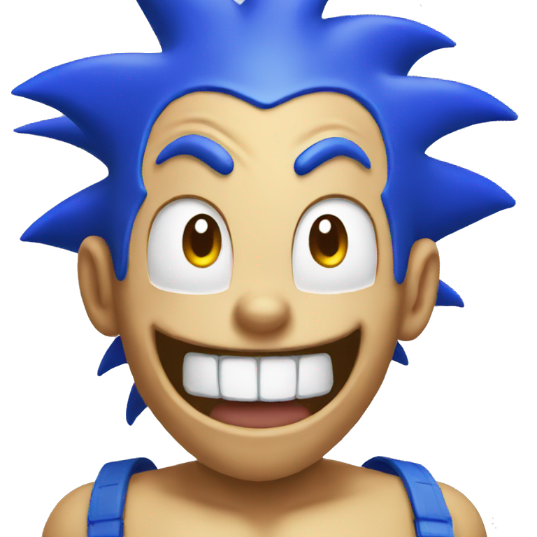 blue laughing hard sonic emoji