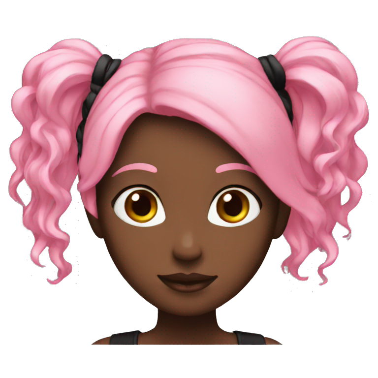 Girl hair pink and black emoji