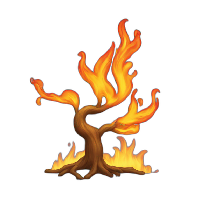 Flaming dancing tree emoji