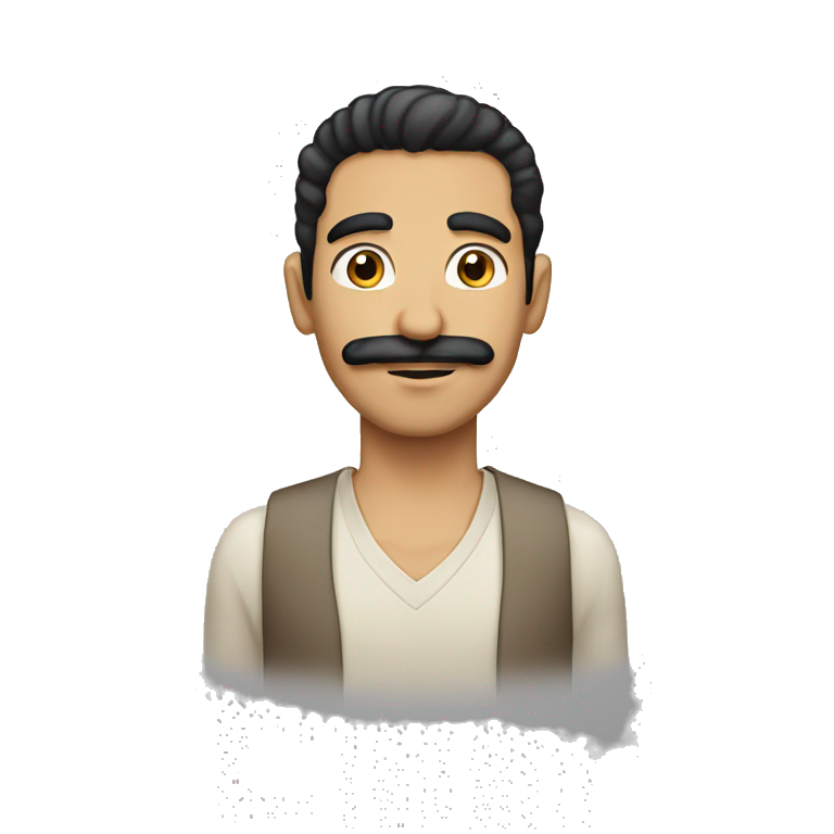 Yemeni Arab man with lighter skin tone and black hair and moustache emoji