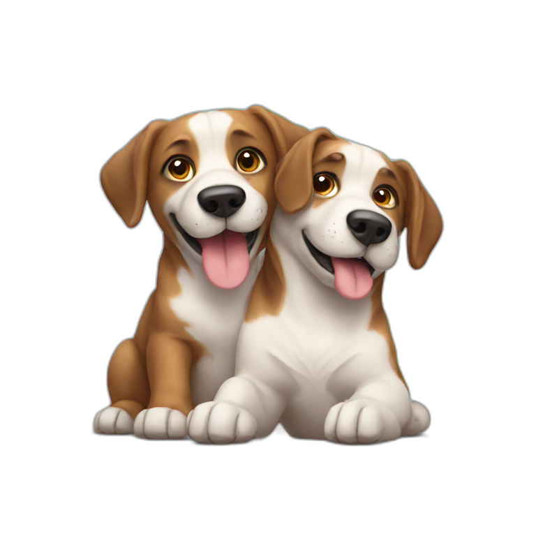 2 dogs in love  emoji