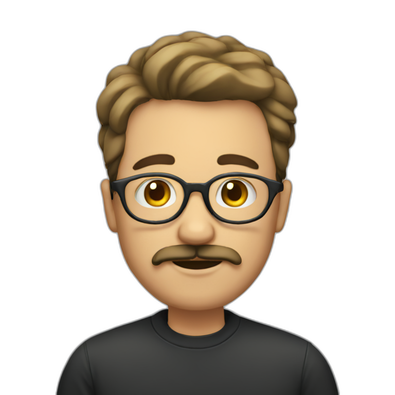 Man with glasses and moustache and goatee emoji