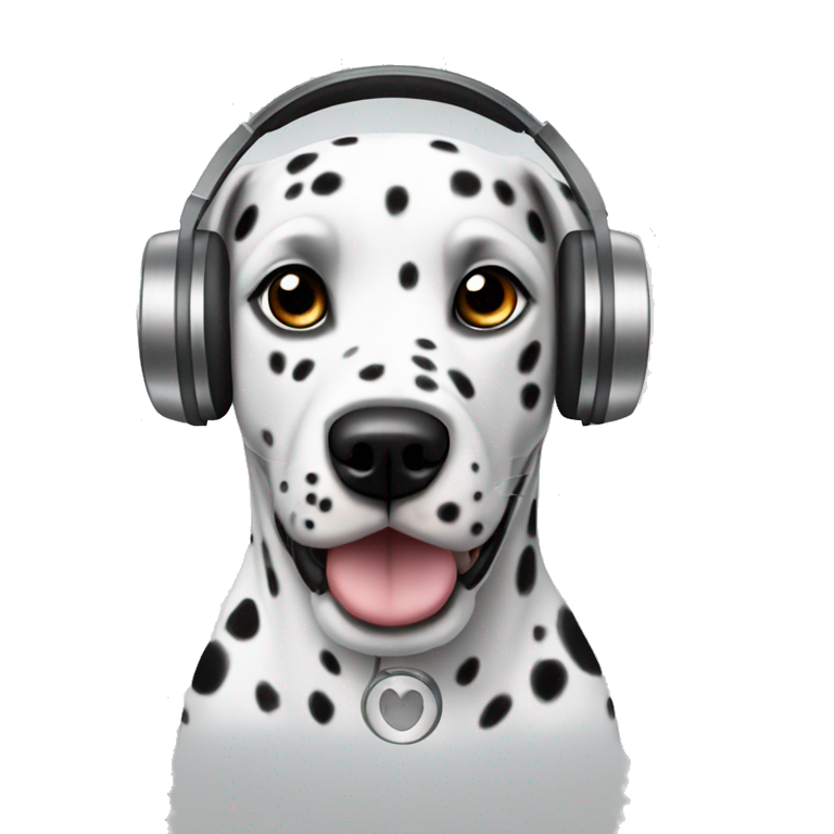 Dalmatian Dog with headphones  emoji