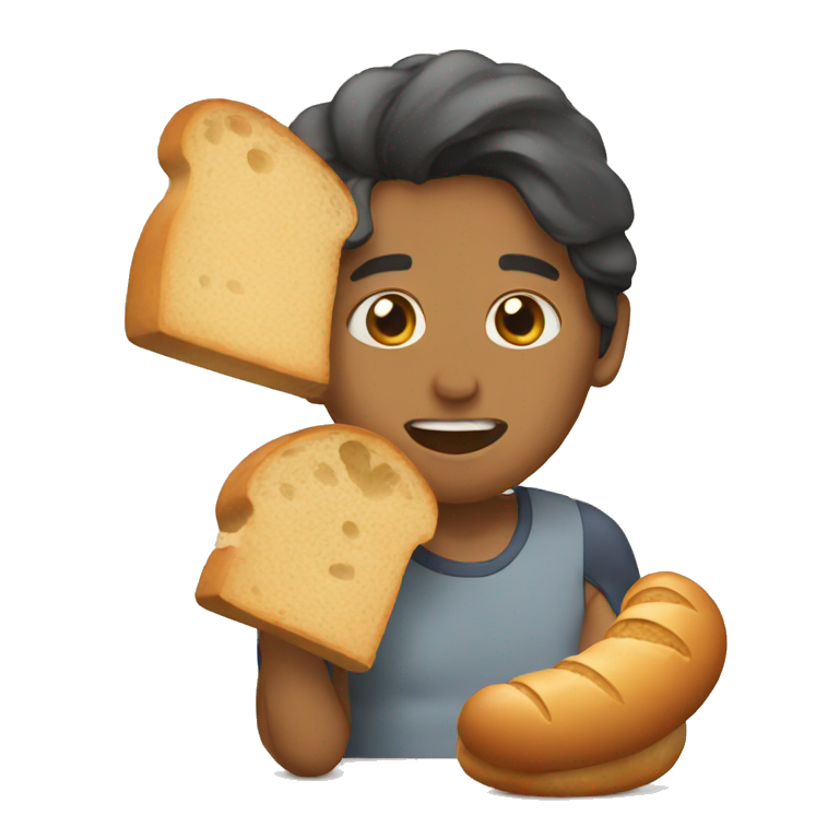 A emoji Eating bread  emoji