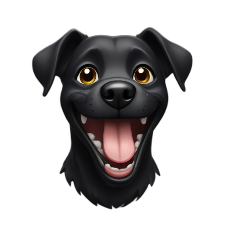 laughing-black-dog emoji