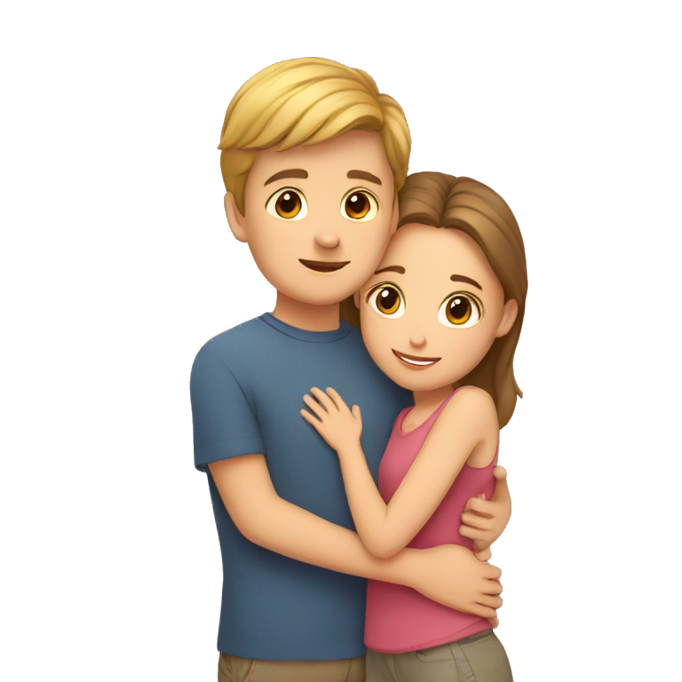 boy and girl cuddling emoji
