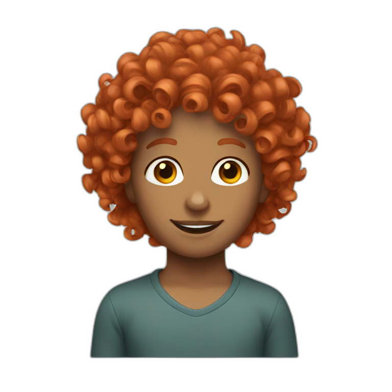 curly red hair  emoji