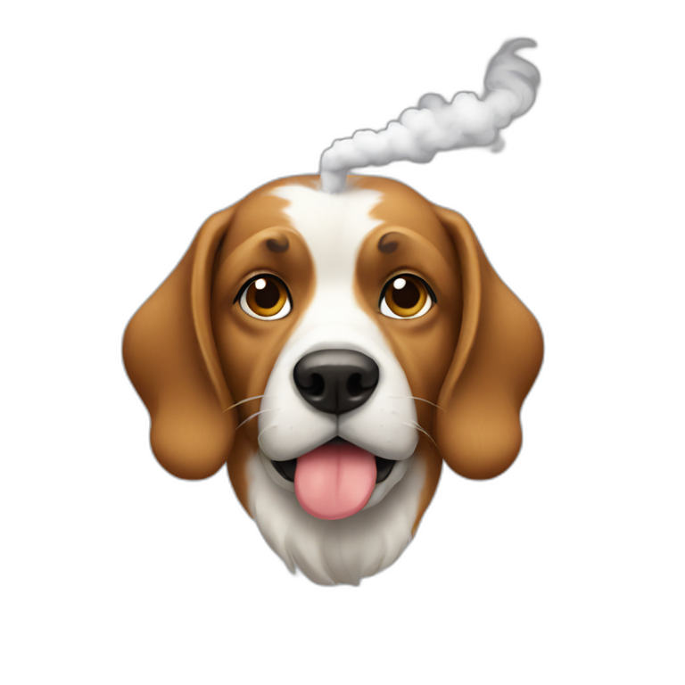 a dog smoking emoji