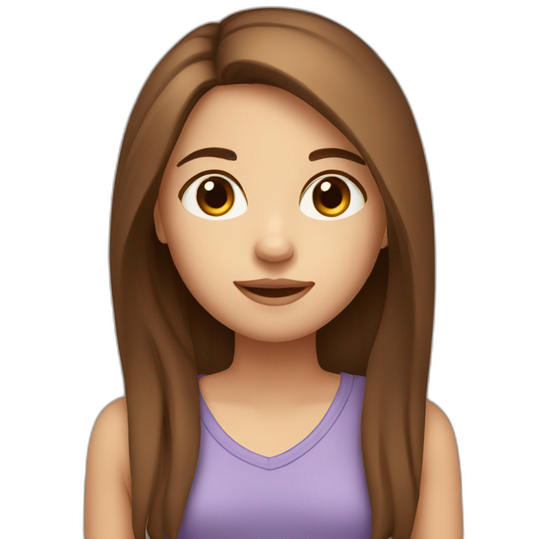 girl with straight long brown hair, brown eyes, fair skin emoji