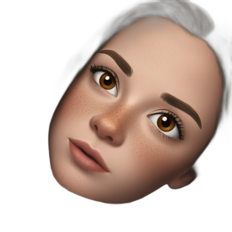 serene girl with brown eyes emoji