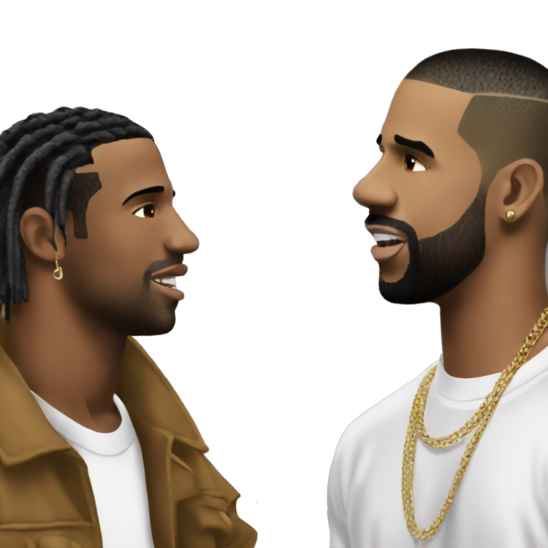 Travis Scott talking to Drake emoji