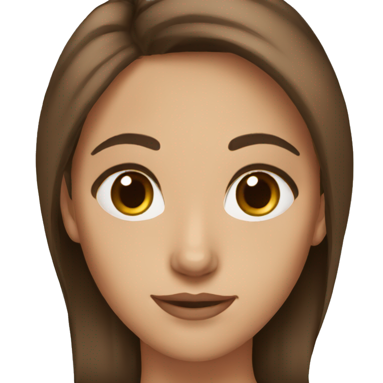 Woman brown hair brown eyes  emoji