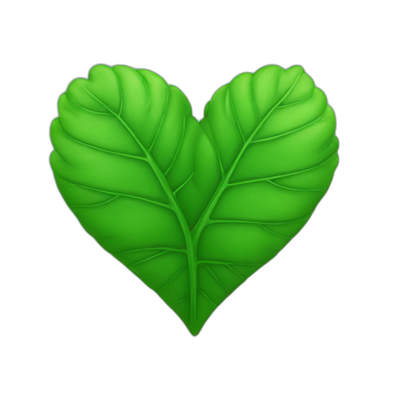 Green heart with leafs emoji