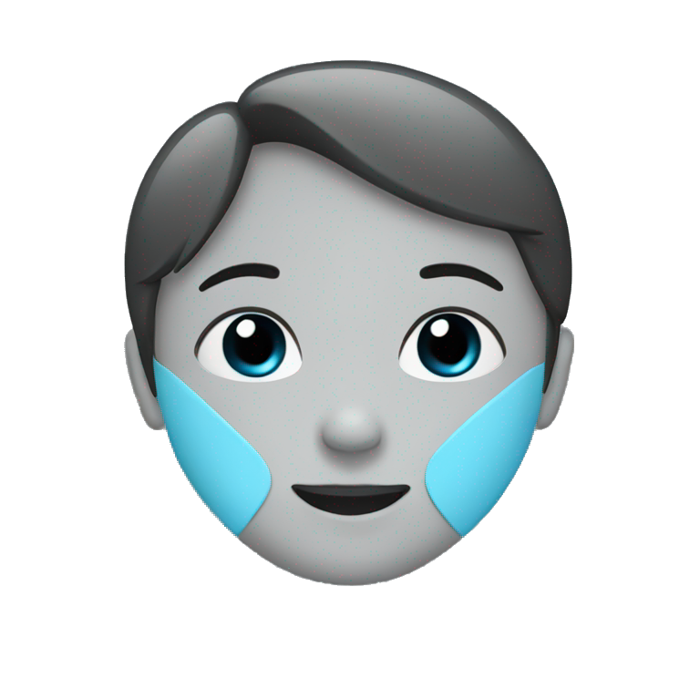 Half black and light blue heart emoji