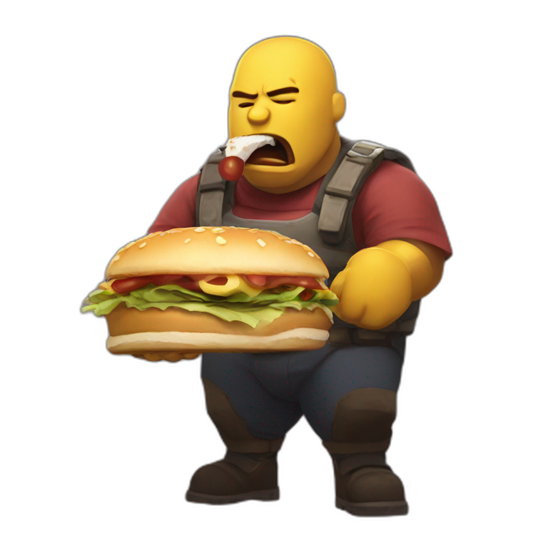 heavy from team fortress 2 eating a sandvich emoji